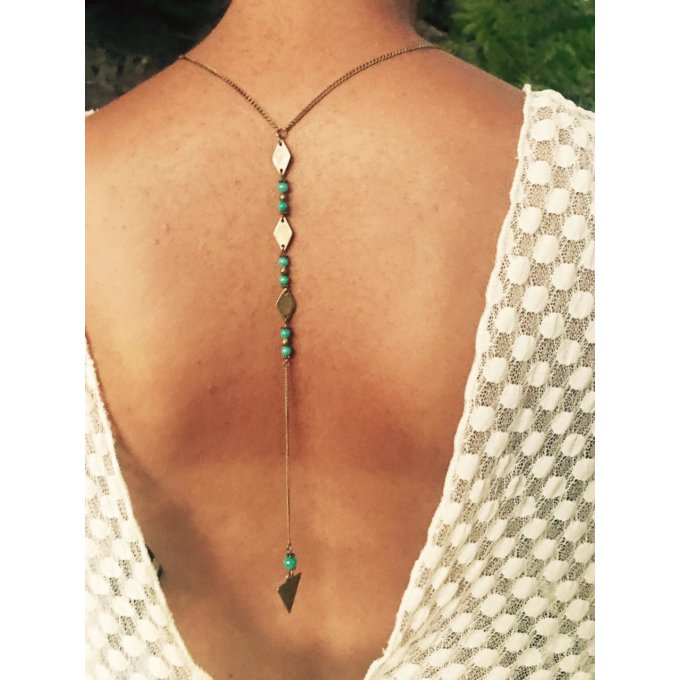 ASSIA bijou de dos losange et jade-back jewel with gemstone