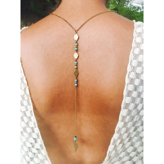 ASSIA bijou de dos losange et jade-back jewel with gemstone